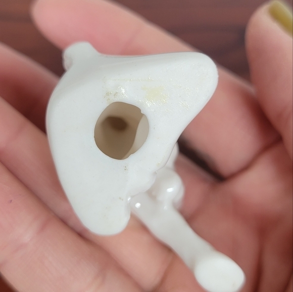 Vtg Milk Glass Porcelain Unicorn Figurine With Gilded Gold Horn Whimsical Mini - Picture 7 of 11